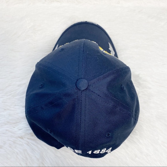 Breitling Navy Blue, White & Yellow Embroidered Logo Pilot's Cap Baseball Hat OS - Picture 6 of 10